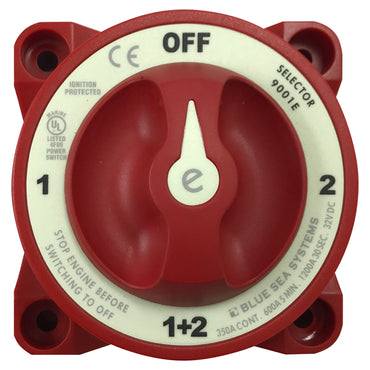 Blue Sea 9001e Marine 4-Position Dual Boat Battery Selector Switch - OFF/1/1+2/2